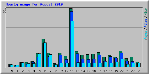 Hourly usage for August 2019