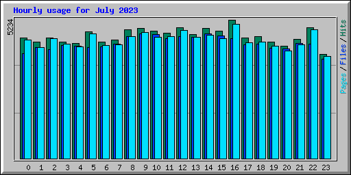 Hourly usage for July 2023